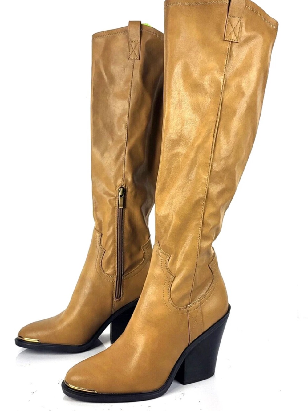 Franco Sarto Glenice 2 Camel Knee-High Western Boots Size 7
